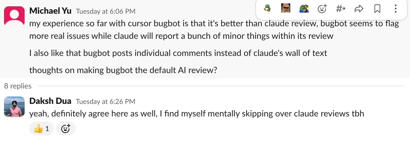 BugBot review on a pull request